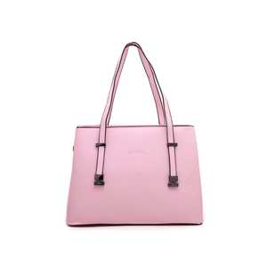 For <b>Pink</b> P35870 <b>Clutch</b> Handbag Large Capacity Open Closure Diamond Print Casual Tote Two Straps for Summer Formal Occasions - Product Image 3