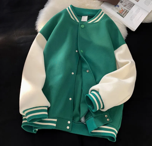 Chaqueta polar 380GSM de gran tamaño con logotipo personalizado para hombre, estilo de béisbol con cuello levantado y doble botonadura de alta calidad - Product Image 6