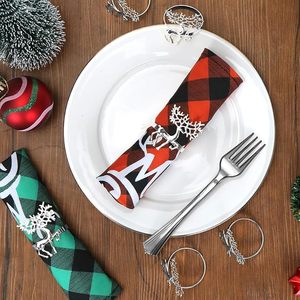 Luxe noël renne serviette anneau argent métal décoration de Table mariages fêtes de noël Thanksgiving dîners papier bois - Product Image 3