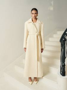 Manteaux anti-rides pour femmes col rabattu Nadi mélange de laine Tweed Long manteau vêtements d'été pour femmes mode durable - Product Image 2