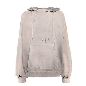 <b>Top</b> Trendy Embroidered <b>Distressed</b> Hoodie 100% Cotton Long Sleeve Winter Fashion Streetwear <b>Distressed</b> Hoodie - Product Image 1