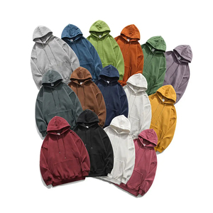 เสื้อฮู้ดผ้าฝ้าย100% สำหรับผู้ชายเสื้อสวมหัวสีกำหนดโลโก้ได้เอง - Product Image 2