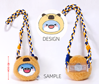 Jouets en peluche personnalisés pour la promotion en gros, sac à écouteurs en peluche mignon de 4 pouces avec clip pour téléphone, porte-monnaie en peluche pratique