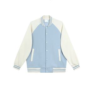 Veste d'université populaire pour hommes, ample et décontractée, design à blocs de couleurs, manteau zippé pour hommes, veste de baseball universitaire pour hommes - Product Image 4