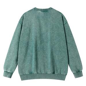Último diseño O cuello mangas completas 100% algodón peso pesado transpirable Casual personalizado Color sólido Unisex sudadera - Product Image 5