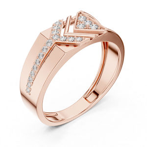 แหวนเพชรทรงกลม 14K โรสโกลด์ เพชรเลี้ยงในห้องปฏิบัติการ สำหรับใส่ทำงาน |   เพชรที่เพาะเลี้ยงใหม่ - Product Image 2