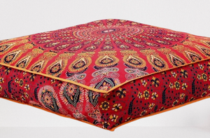 Taies d'oreiller en pur coton imprimées vintage tissées décoratives pour la maison avec fermeture à glissière Mandala Design lavable en machine - Product Image 5