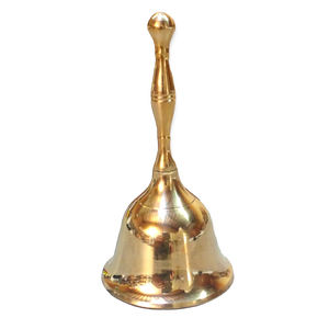 ระฆังทองเหลืองสลักมือพร้อมที่จับไม้ดูเรียบง่ายและมีระดับ - Product Image 4