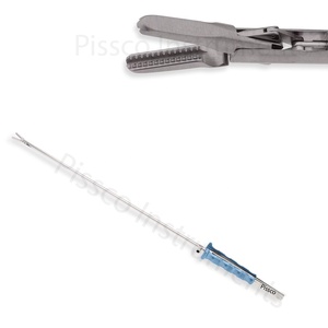 Porte-aiguille MICS mâchoires incurvées revêtues TC avec serrure, tige de 3mm, longueur de travail de 17cm, poignée ronde en acier inoxydable, fabriqué au Pakistan - Product Image 3