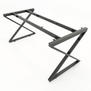 Industrial Style Small Iron 25x50 'X' Assembly Design Table Use for Office & Home-Footrest for Meetings & Conferences - Product Image 1