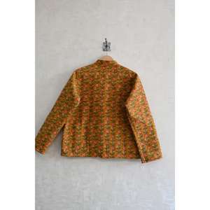 Handmade Eco-Friendly Woven Cotton <b>Quilted</b> Jacket Reversible Floral Block Print Long Sleeve Winter Warm Button-Up Jacket - Product Image 4