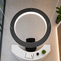 Luminaires suspendus LED pour réception, 900 mm, lampe de plafond circulaire, comptoir pour visiteurs