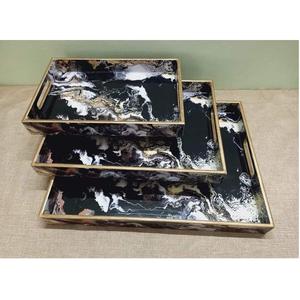 Nueva bandeja de servicio de madera de trabajo de esmalte impreso, bandeja de desayuno para servir, bandeja de servicio de madera de nuevo estilo de alta calidad - Product Image 6