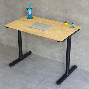 Escritorio Minimalista/Tradicional de Madera de Caucho con Patas de Hierro (Sistema de Montaje de 100x60cm) - Uso en Oficina/Familiar - Product Image 3