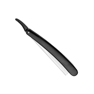 มีดโกนสแตนเลสใบมีดเดี่ยวแบบพรีเมียมสำหรับผู้ชายที่โกนหนวดแบบพับได้มีด้ามจับพลาสติกสีดำ - Product Image 5