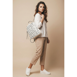 Structured <b>Backpack</b> in Genuine Dollaro Leather - Made in Italy - Art. DOT9 - Product Image 2