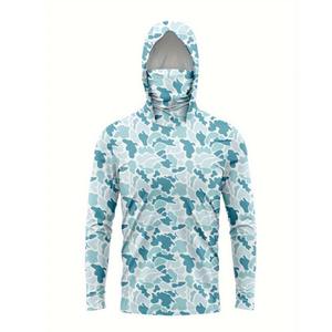 Personalizado bajo MOQ sublimación Impresión de secado rápido poliéster rendimiento pesca Sudadera con capucha UPF 50 camisa de pesca con capucha - Product Image 2
