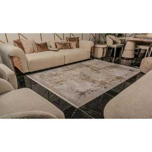 Zett ZE006 Long-Lasting Soft Textured Carpet Handmade Hallway Rectangle <b>Rug</b> Living <b>Bedroom</b> Suede Polyester <b>Grey</b> Color 80x150cm - Product Image 4