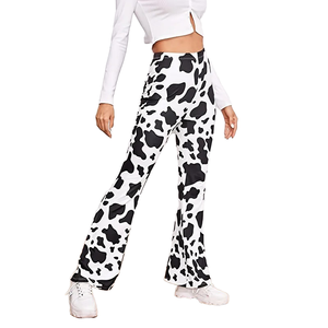 Nouveau élégant Flare femmes pantalon 3D imprimé pantalon pantalons de survêtement 100% coton respirant sans couture fusion jambe large survêtement ajusté pantalon - Product Image 5