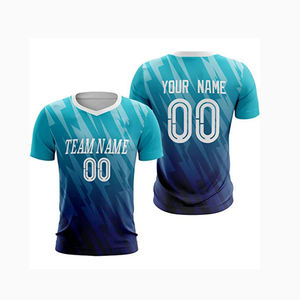 เสื้อฟุตบอลและกางเกงขาสั้นระบายอากาศได้ดี ออกแบบเองได้ตามต้องการ ชุดทีม 100% โพลีเอสเตอร์ ผลิตในปากีสถาน - Product Image 1