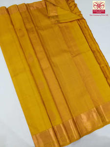 Saree Sutra Kanjeevaram Asli |   Saree Sutra Mulberry Murni Tenun Tangan dengan Zari Emas Asli untuk Pernikahan dan Pengantin