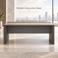 Bureau de direction avec bordure taillée en diamant et panneau de modestie gris pour salle de superviseur