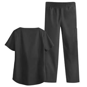 Uniformes hospitalarios de seda transpirables para mujer, OEM, lienzo de Color sólido impreso, salón de belleza, enfermera, batas, ropa de trabajo para mascotas - Product Image 5