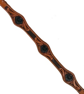 ที่สวมหัวขี่ม้าหนังแกะสลักโบราณคุณภาพสูงปกหน้าอกม้าสไตล์ตะวันตก - Product Image 4