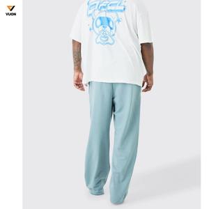 Pantalon évasé surdimensionné personnalisé pour hommes haut foncé 3D Logo polaire coton Baggy pantalon de survêtement droit jambe large empilé pantalon de survêtement - Product Image 3