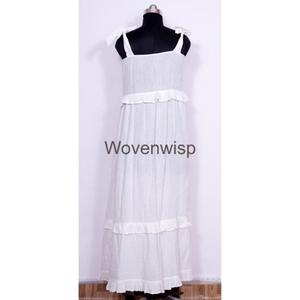 Robe longue imprimée en coton à fleurs indiennes pour femmes Sexy & Club Style respirant été décontracté vêtements de plage - Product Image 4