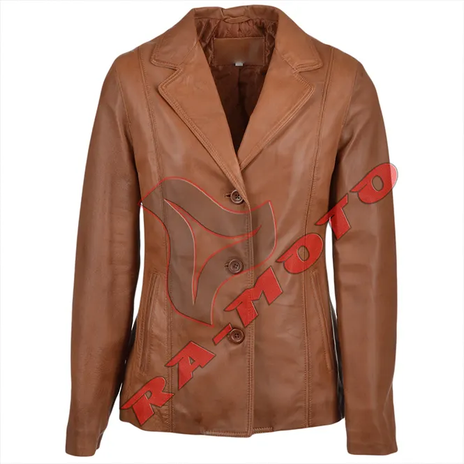 2023 New Arrivals factory wholesales women blazer for fashion solid color Cowhide leather coat autumn woman blazer jacket