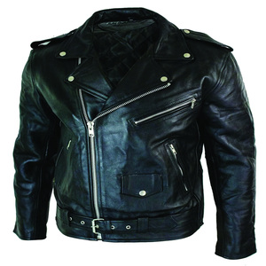 Người Đàn Ông Của Xe Máy Da Áo Khoác Chính Hãng Trâu Ẩn Cổ Điển Màu Đen Biker Phong Cách Nhiệm Vụ Nặng Nề Cưỡi Bánh Với CE Áo Giáp Bảo Vệ - Product Image 2