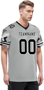 Ensemble de maillots de football américain à manches courtes imprimés personnalisés séchage rapide entraînement des jeunes mode style de rue pour les équipes de football des jeunes - Product Image 5