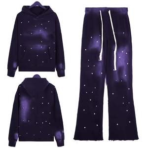 ชุดวอร์มชุดวอร์มทรงแบ็กกี้ของผู้ชายแนววินเทจประดับพลอยเทียมขนาดใหญ่สำหรับอุตสาหกรรมผู้ชาย - Product Image 1