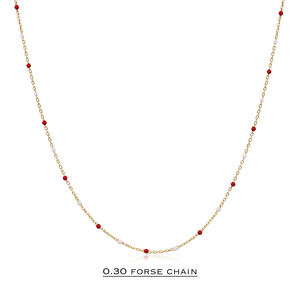 Collier chaîne en émail rouge et blanc, design artisanal, vente en gros, bijoux turcs en argent sterling 925 - Product Image 2