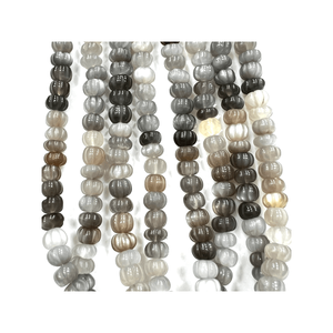 Pierre de guérison personnalisée en forme de citrouille en pierre de lune naturelle de qualité supérieure de 14 pouces, pierre de quartz de 8 à 10 mm environ pour la fabrication de bijoux - Product Image 2