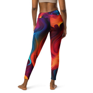 Vente en gros de pantalons de yoga tie-dye à taille mi-haute, solides, pour l'automne et l'hiver 2024, à séchage rapide, respirants, leggings de sport pour la course à pied - Product Image 2
