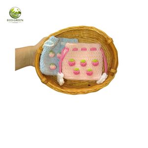 Bolsa de Ganchillo Hecha a Mano, Linda y Pequeña, con Cordón, Diseño de Dibujos Animados, Monedero Tejido, Organizador de Joyas, Cables y Auriculares - Product Image 4