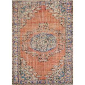 Tapis en laine noué à la main de grande taille, motif médaillon rouge et orange, pour salon, couloir rectangulaire - Pae-2758 - Product Image 1