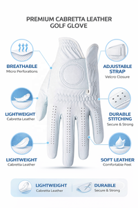 Golf <b>Gloves</b> Cabretta Leather Wholesale Sheepskin Golf <b>Gloves</b> Palm Soft Custom Logo OEM Color Feature Material Origin Gender Size - Product Image 5