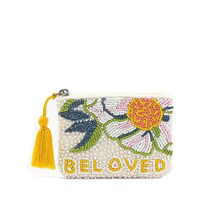 Mini bolso con cremallera y flores bonitas con estilo, bordado con cuentas hecho a mano, nuevo diseño, Top elegante, lujo de moda de la India - Product Image 1