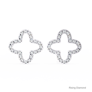 0,3 CTW corte redondo laboratorio cultivado diamante Stud pendientes CVD diamante certificado Oro Blanco regalo de aniversario - Product Image 1