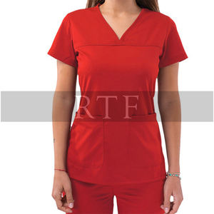 Uniformes de soins infirmiers unisexe col en V col V demi-manches design personnalisé, uniformes d'hôpital XL, vêtements d'automne pour médecins et infirmières, prix d'usine - Product Image 4