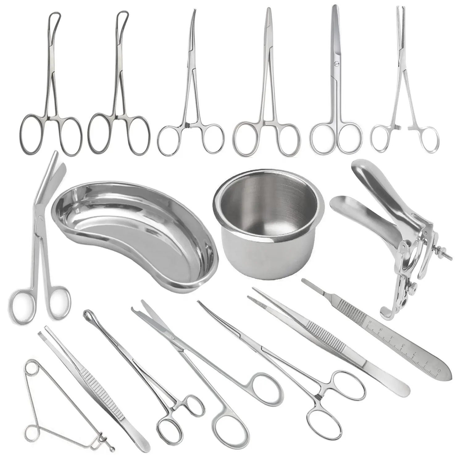Gyne Episiotomy Set of 20Pcs Surgery Basic Delivery Mini Gynecology Normal Vaginal Delivery Labor Surgical Instruments