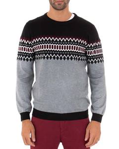 Jersey de punto de manga larga con cuello redondo de punto de algodón 100% informal de tendencia superior personalizado para hombre, suéteres impresos transpirables, nuevo diseño - Product Image 1