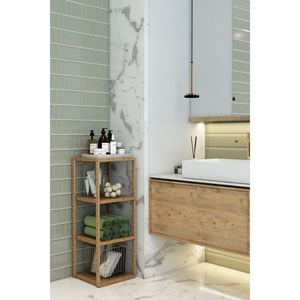 Mesa Auxiliar de Esquina de Madera de Pino del Atlántico Norte de 4 Niveles, Estante de Esquina y Soporte para Plantas - Product Image 6