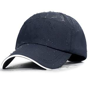 Waterproof Sport Wholesale Custom 7 Panel Flat Bill <b>Navy</b> Blue Waterproof Structured Embroidery Logo Laser Cut Hole Perforated - Product Image 1