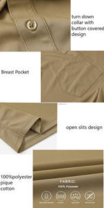 Polo transpirable para hombre, camiseta polo deportiva de poliéster 100% - Product Image 3