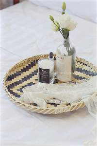 Plateau de service en rotin en osier de bambou naturel de haute qualité pour ustensiles de cuisine accessoires de maison et artisanat de décoration - Product Image 3