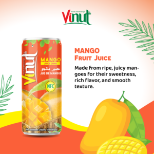 Bebida natural para Vinut NFC 250ml Mango Juice Energy Drink Hecho con jugo real OEM ODM de la fábrica de Vietnam - Product Image 2